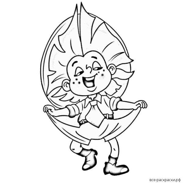 Раскраска Незнайка доктор Пилюлькин