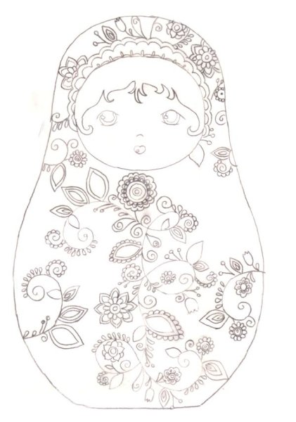 Матрешки для раскрашивания детям