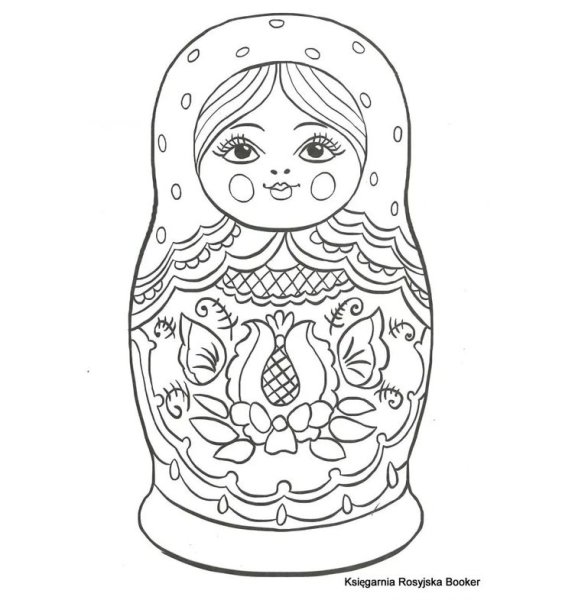 Матрешка раскраска для детей