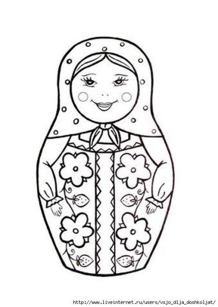 Раскраска Матрешка