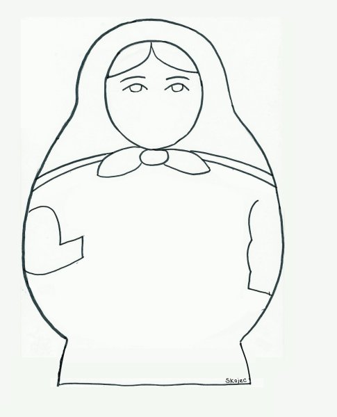 Раскраска матрёшка для детей 3-4 лет