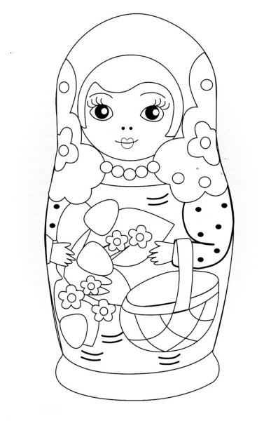 Роспись матрешки раскраска