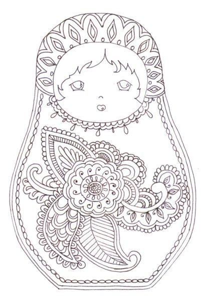 Матрешка трафарет для лепки