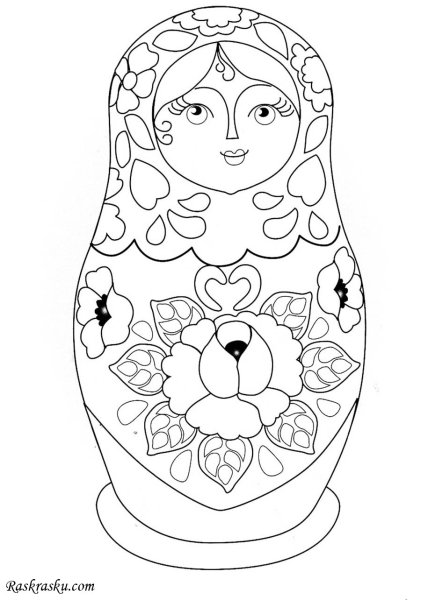 Раскраска Матрешка