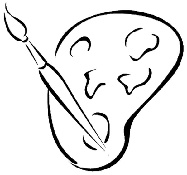 Раскраска палитра с кистью