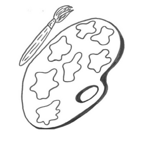 Палитра с кисточкой трафарет