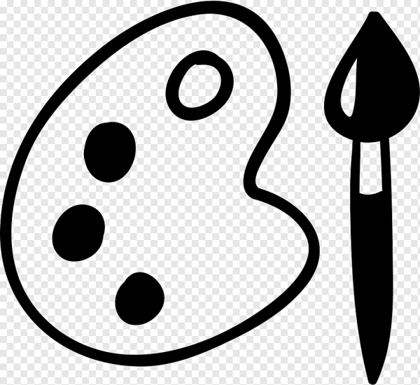 Раскраска краски и кисточка