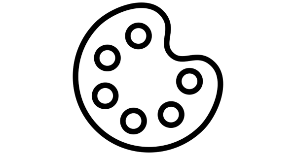 Палитра с кисточкой контур