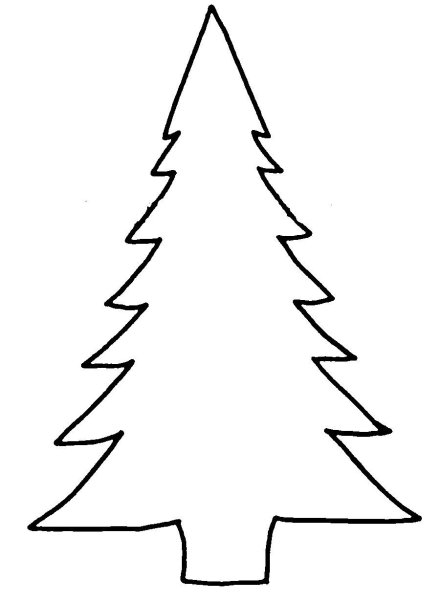 Елка трафарет для рисования