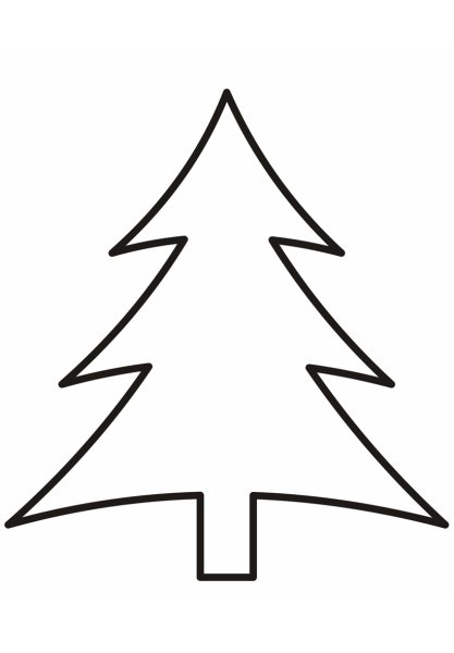 Контур елки для детей