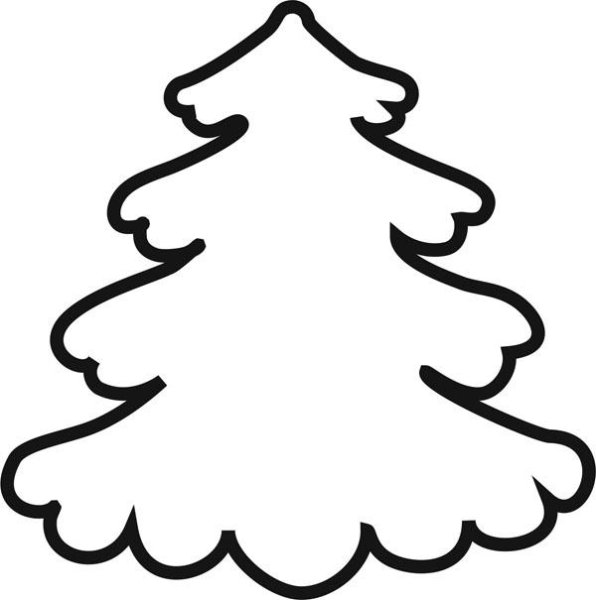 Елочка контур для вырезания