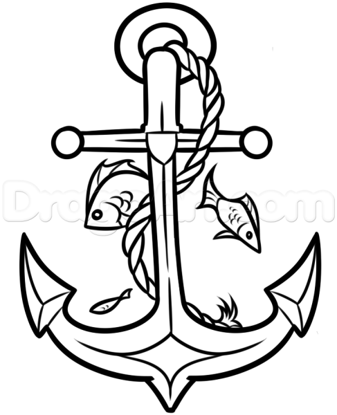 Якорь раскраска