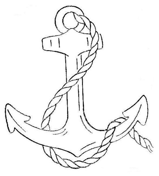 Якорь раскраска для малышей