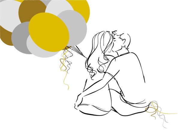 Рисунки линиями романтика