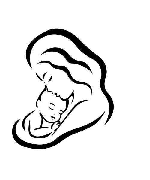 Мама и малыш контур