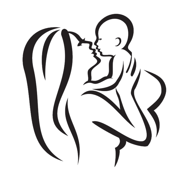 Трафарет мама с ребенком