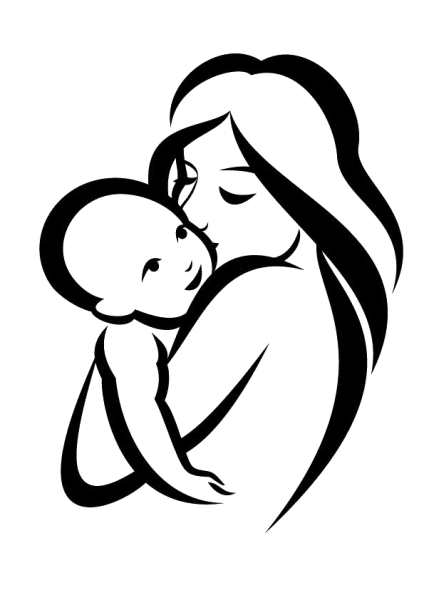 Силуэт матери с младенцем