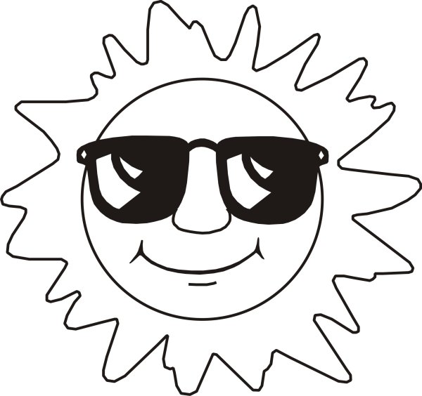Солнце в очках раскраска