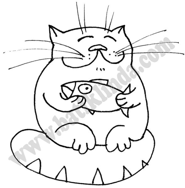 Рисунок для выжигания кот