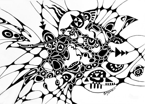 Абстракция тушью