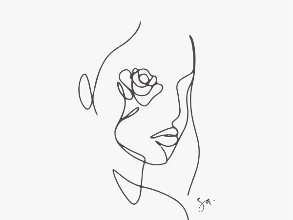 Лицо одной линией