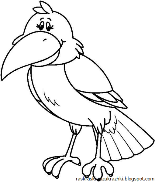 Ворона раскраска