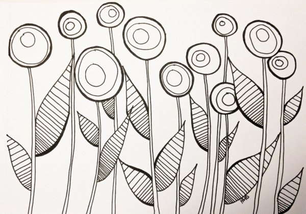 Контурный рисунок абстракция