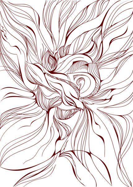 Контуры абстрактных цветов