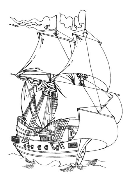 Парусник раскраска