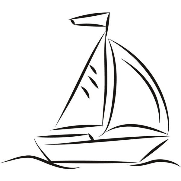 Кораблик парусник силуэт