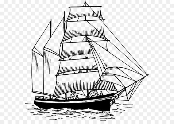 Эскиз корабля с парусами