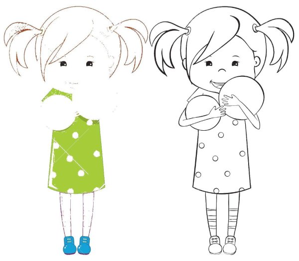 Раскраски контуры для девочек