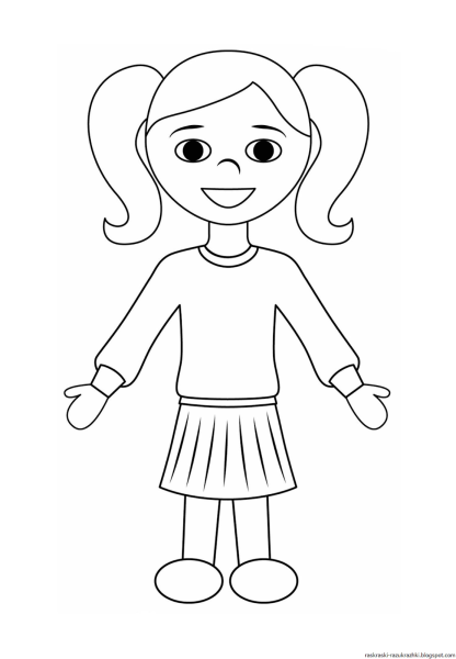 Раскраска маленькая девочка