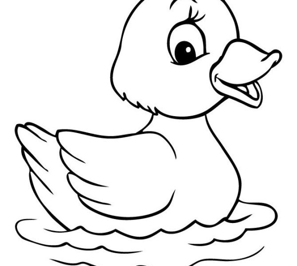 Утка раскраска