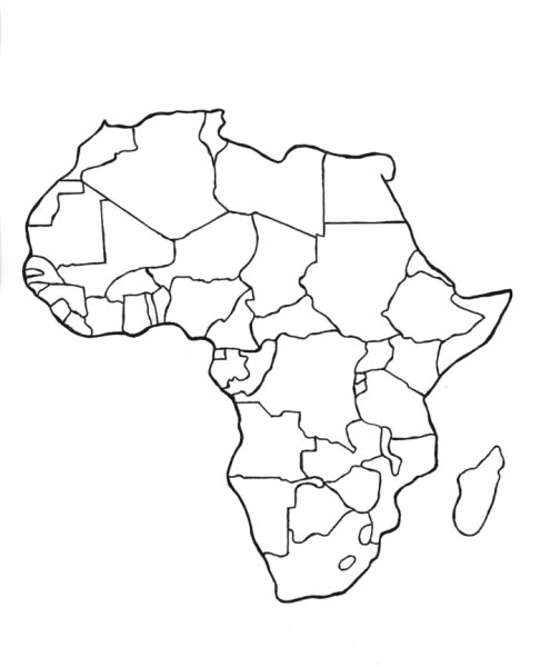 Материк Африка черно белый