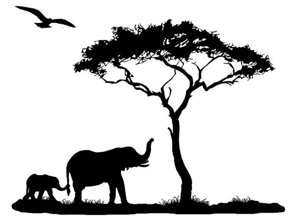 Силуэты животных Африки