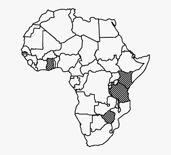Контур политической карты Африки