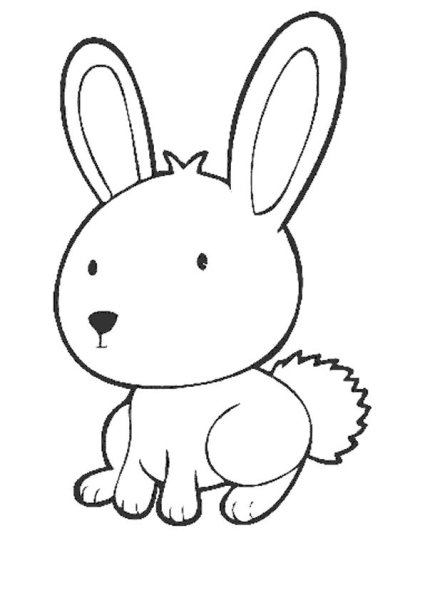 Раскраска заяц для аппликации