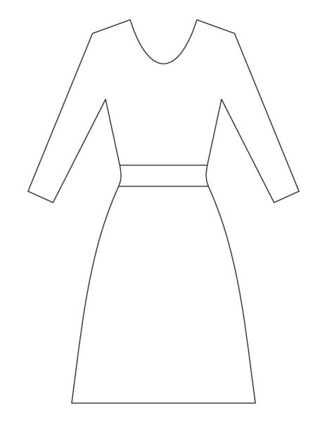 Платье раскраска для детей