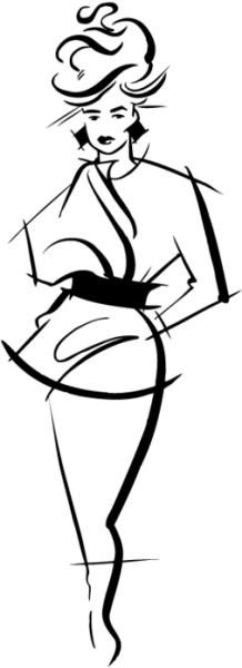 Силуэт женской вигурыв шляпе