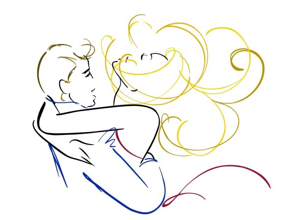 Поцелуй линиями