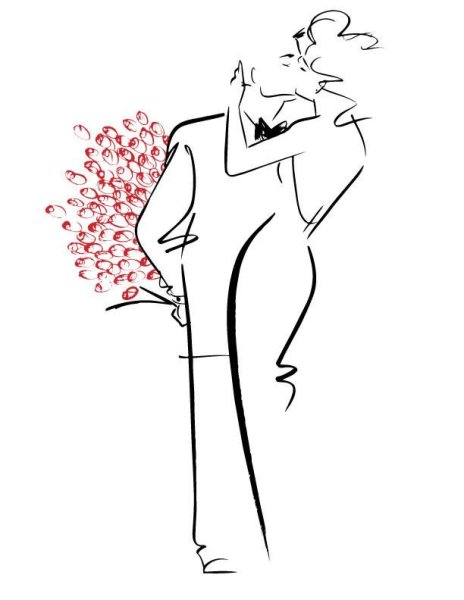 Раскраска поцелуй