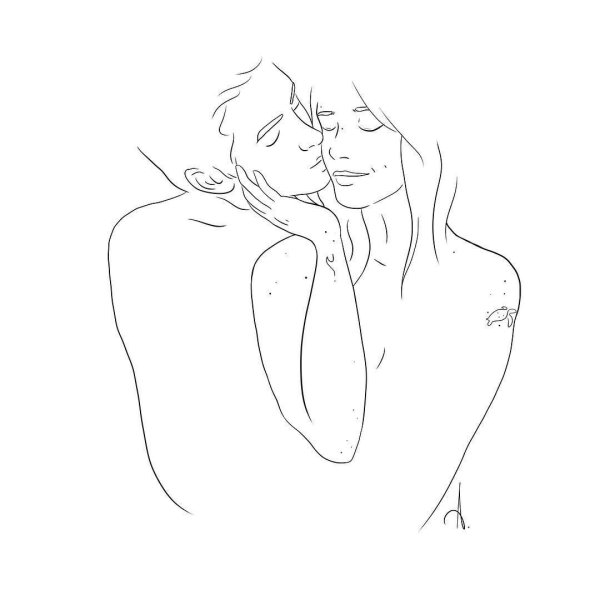 Монохромная вышивка пара