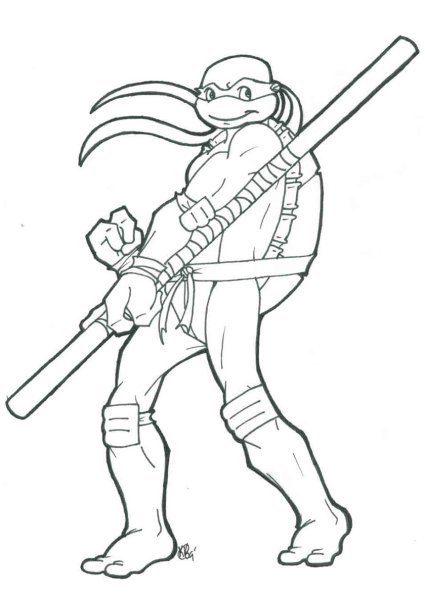 Раскраска Донателло из черепашек ниндзя