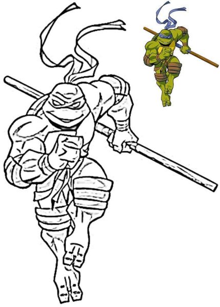 Раскраска Донателло из черепашек ниндзя