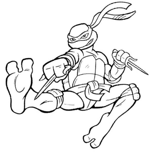 Раскраска Черепашки ниндзя Микеланджело