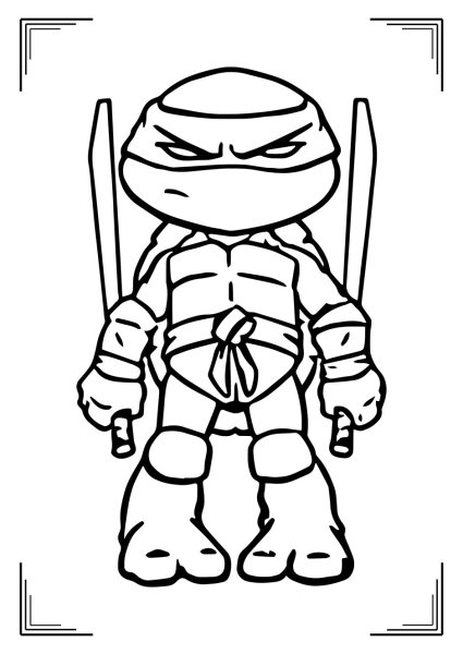 Черепашки ниндзя Лео раскраска