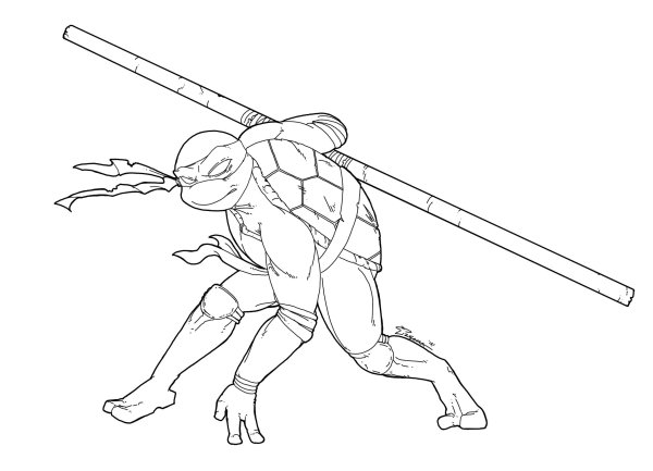 Раскраска Черепашки ниндзя Донателло