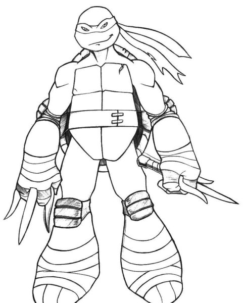 Раскраска Рафаэль из черепашек ниндзя