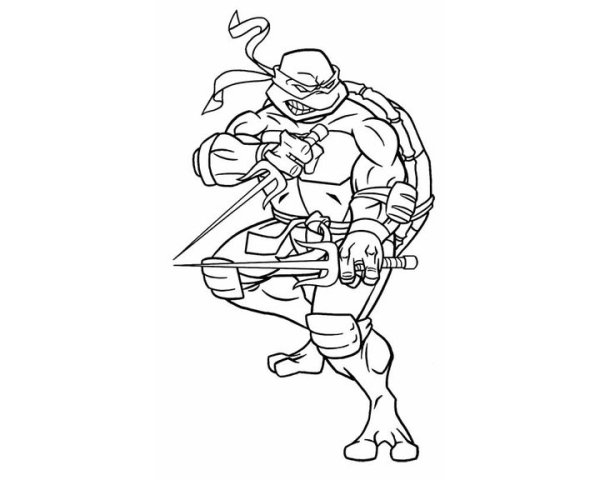 Раскраска Рафаэль Черепашки ниндзя